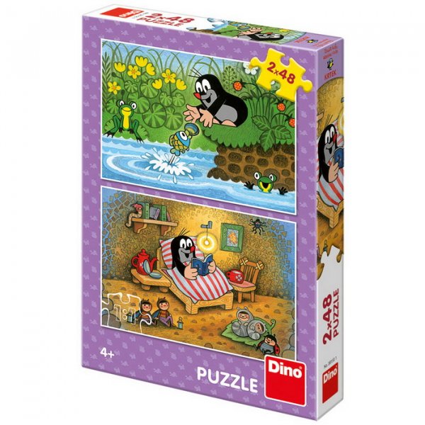 Dino Puzzle Krtko a Perla, 2x48 dielikov