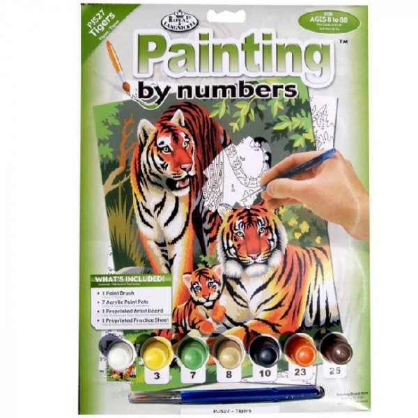 R&L Maľovanie podľa čísel Tigria rodina, 22x30 cm