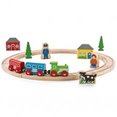 Bigjigs Toys Moja prvá vláčiková dráha, 20 ks