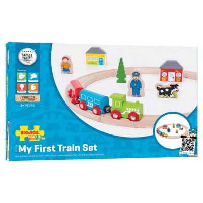 Bigjigs Toys Moja prvá vláčiková dráha, 20 ks