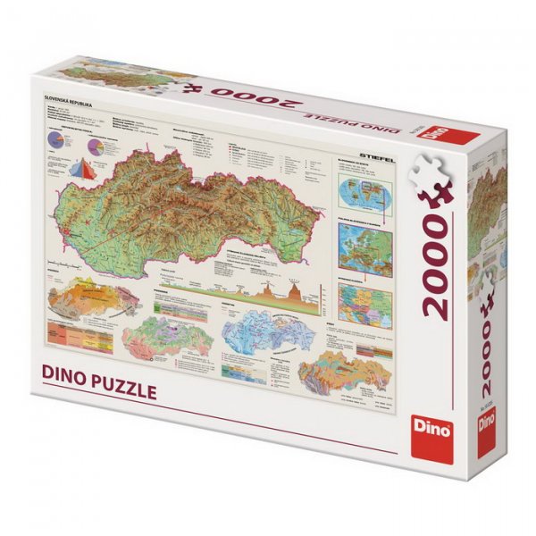 Dino puzzle Mapa Slovenska, 2000 dielikov