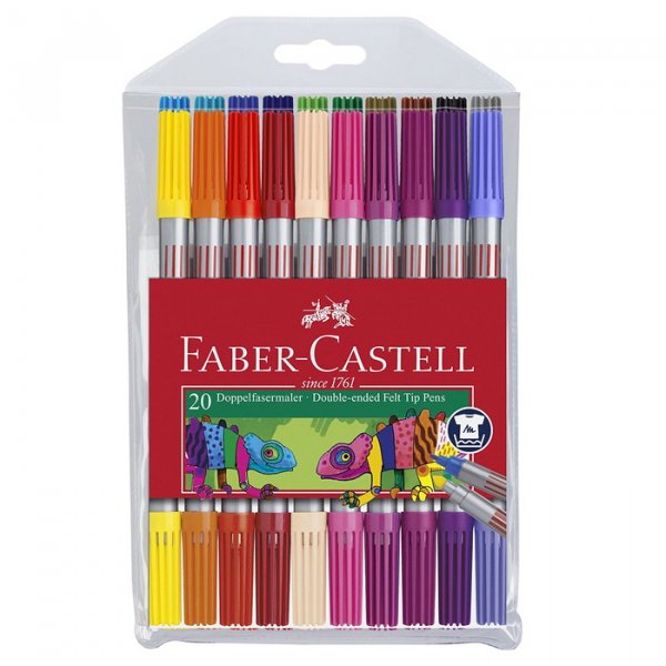 Faber Castell Fixky Fibre-Tip obojstranné základné, 20 ks