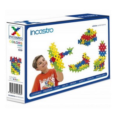Incastro Stavebné kocky Colors Midi 60 dielikov