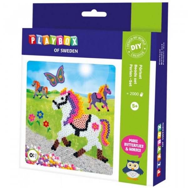 Playbox Zažehlovacie korálky Kone a motýle, 2000 ks