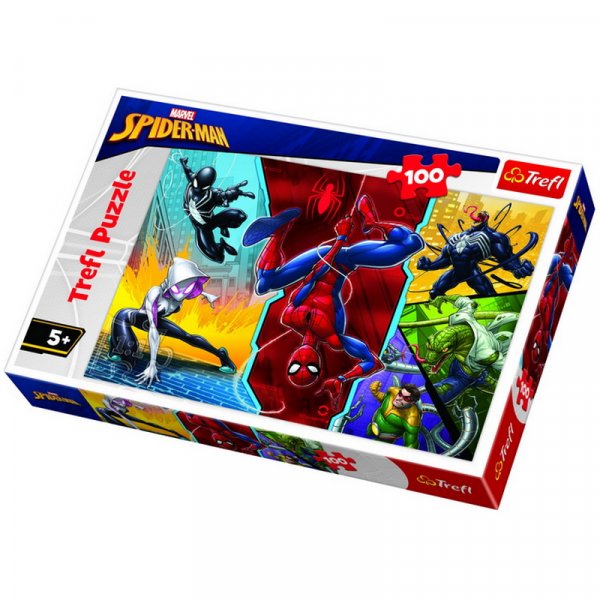 Trefl Puzzle Spiderman hore nohami, 100 dielikov