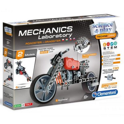 Clementoni Mechanické laboratórium Motorka a formula, 130 dielikov