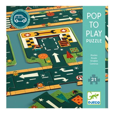 Djeco Didaktické puzzle Cesty, 21 dielikov