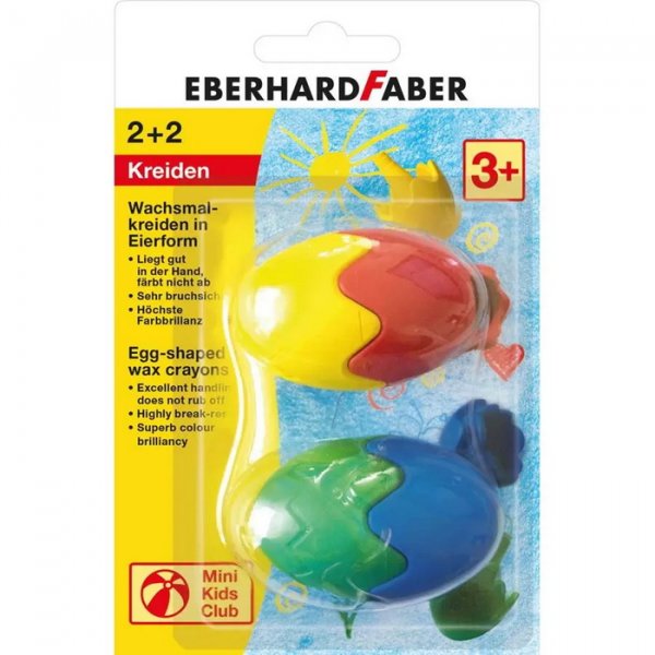 Eberhard Faber Prvé voskovky v tvare vajíčka, 4 farby