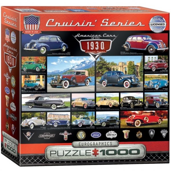 EuroGraphics Puzzle Americké auta 30. rokov, 1000 dielikov