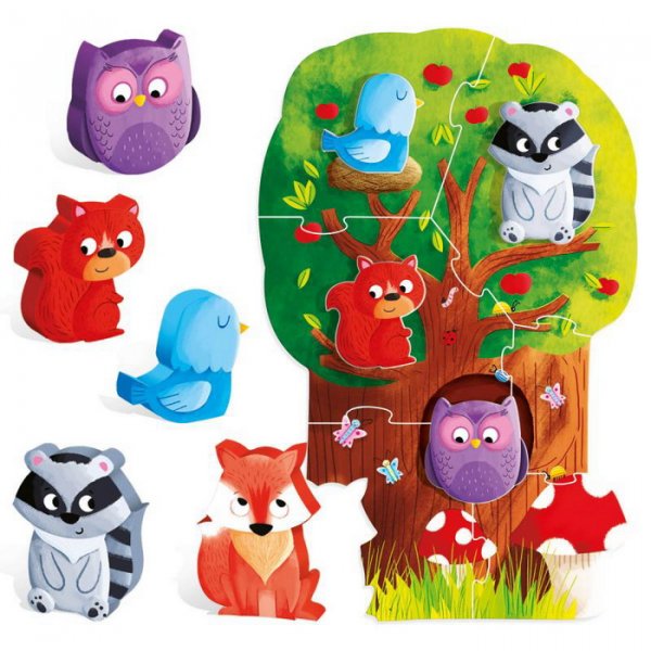 Headu Montessori Moje prvé puzzle Les, 6 dielikov