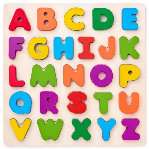 Woody Drevené vkladacie puzzle Abeceda, 26 dielikov