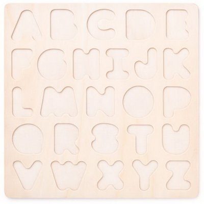 Woody Drevené vkladacie puzzle Abeceda, 26 dielikov