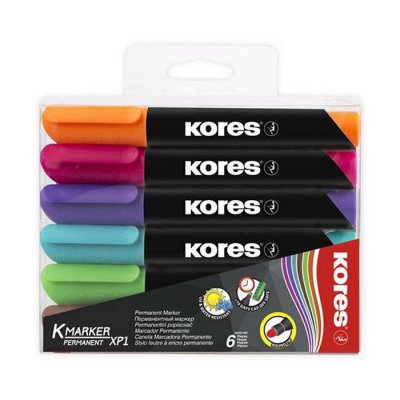 Kores Permanentné popisovače K-Marker 3-5 mm, 6 farieb