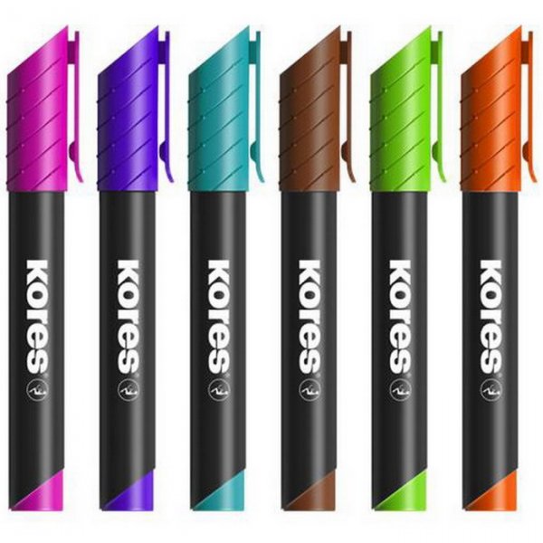 Kores Permanentné popisovače K-Marker 3-5 mm, 6 farieb