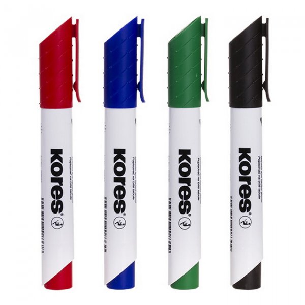 Kores Popisovač na biele a flipchartové tabule K-Marker 1-3 mm, 4 farby