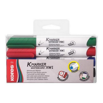 Kores Popisovač na biele a flipchartové tabule K-Marker 1-3 mm, 4 farby