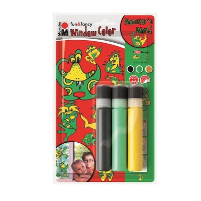 Marabu Window Color sada Monsters World, 3x25ml