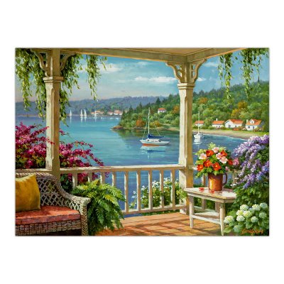 R&L Maľovanie podľa čísel Veranda pri jazere, 40 x 32 cm