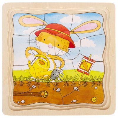 Goki Puzzle viacvrstvové Záhradka v roku, 53 dielikov