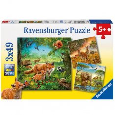 Ravensburger Puzzle Zvieratá na Zemi, 3x49 dielikov