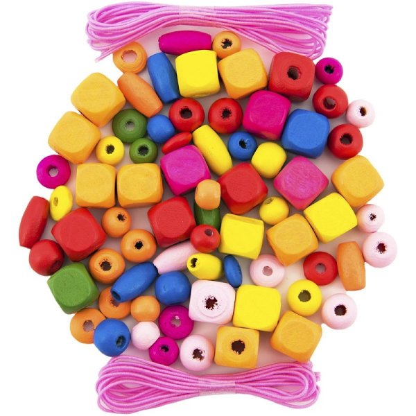 Teddies Drevené korálky, 300 ks