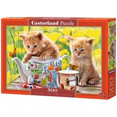 Castorland Puzzle Mačiatka a čaj, 500 dielikov