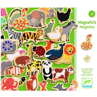 Djeco Drevené magnetky Magnimo, 36 ks