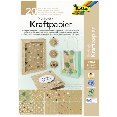 Kreatívny blok Kraft papier Natur A4, 20 ks