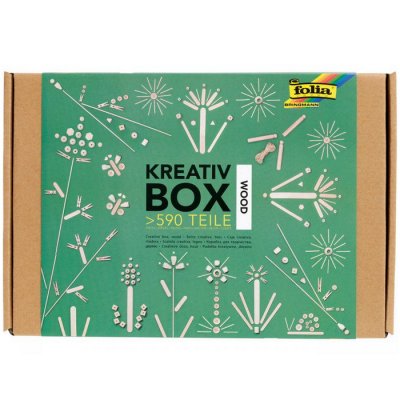 Školský kreatívny box s drevom, 590 dielov