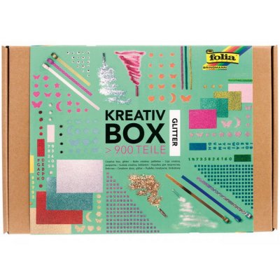 Školský kreatívny box s trblietkami, 900 dielov