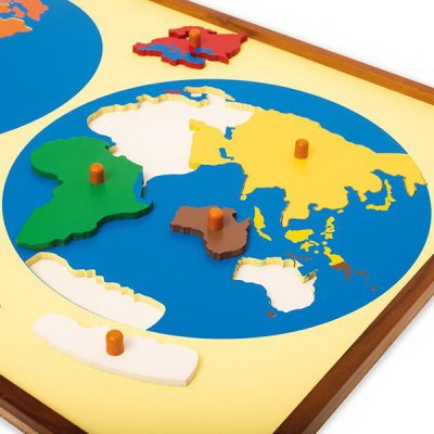 Montessori Puzzle Kontinenty, 9 dielikov