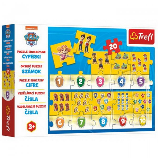 Trefl Puzzle Labková patrola Čísla, 20 dielikov