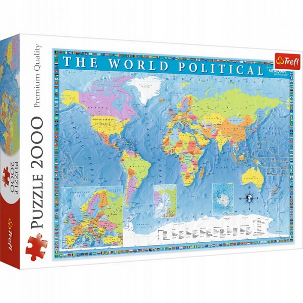 Trefl Puzzle Politická mapa sveta, 2000 dielikov