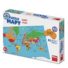 Dino Puzzle Mapa sveta, 82 dielikov