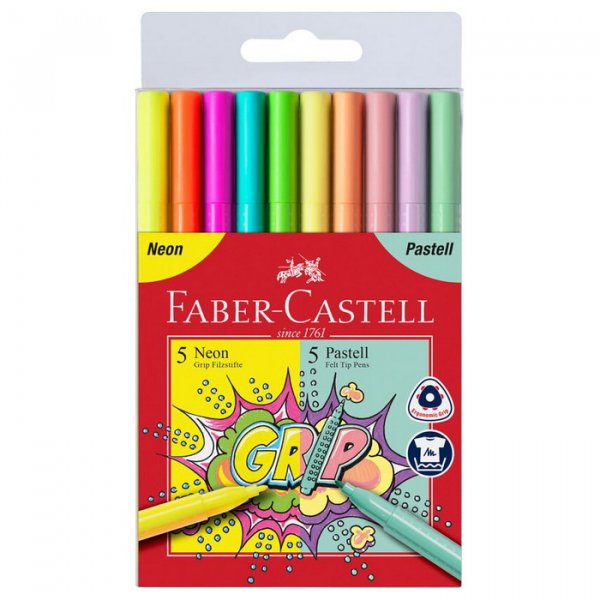 Faber Castell Fixky GRIP Neon + Pastel, 10 ks