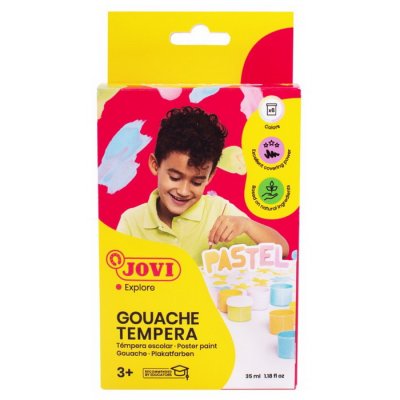 Jovi Temperové farby v kelímku pastel, 6 x 35ml + štetec