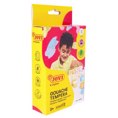 Jovi Temperové farby v kelímku pastel, 6 x 35ml + štetec