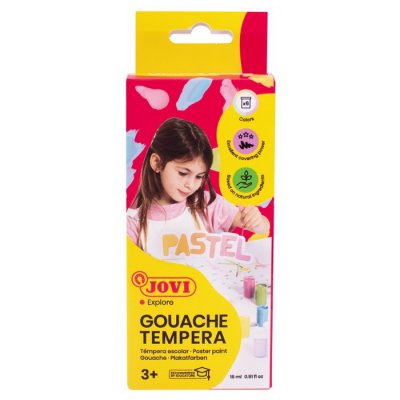 Jovi Temperové farby v kelímku pastel, 6 x 15ml + štetec