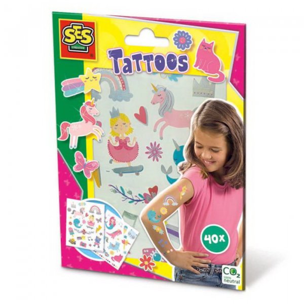 SES Creative Tetovanie pre dievčatá, 40 ks