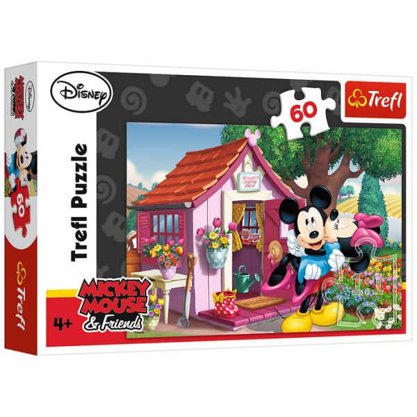 Trefl Puzzle Mickey a Minnie v záhrade, 60 dielikov