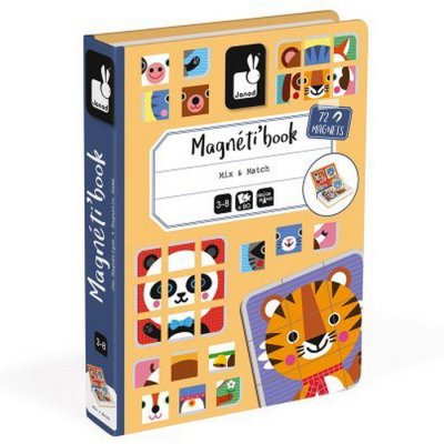 Janod Magnetická kniha Zvieratá Puzzle, 72 ks