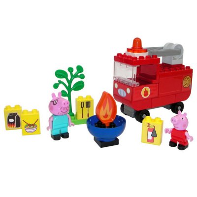 PlayBIG Bloxx Peppa Pig Hasičské auto s príslušenstvom, 40 ks