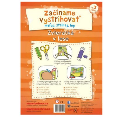 Vystrihovačka Začíname vystrihovať Zvieratká v lese 3+
