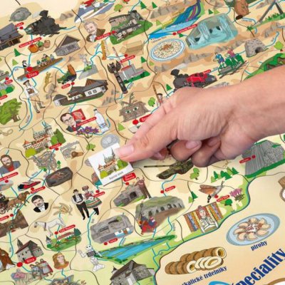 Woody Magnetická mapa Slovenska 3v1, 75x45 cm