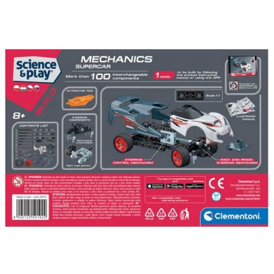 Clementoni Mechanické laboratórium Pretekárske auto Supercar, 100 dielikov