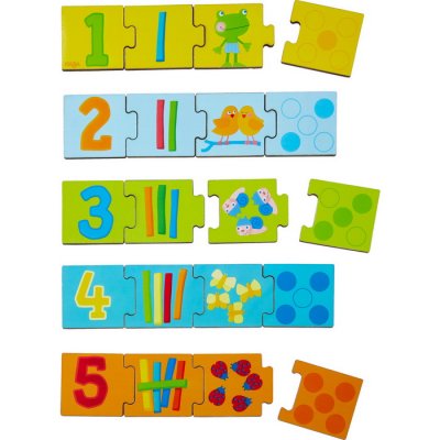 HABA Drevené puzzle na učenie čísel do 5, 20 ks