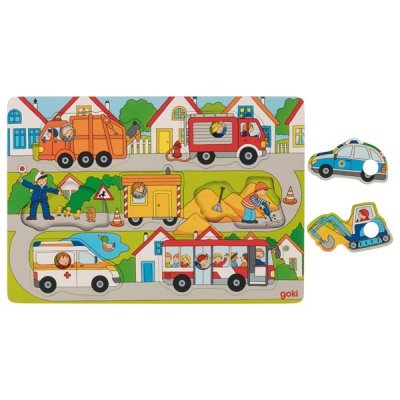 Goki Puzzle s pozadím Ulica, 7 ks