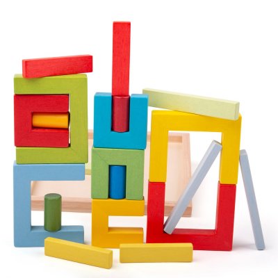 Bigjigs Toys Drevené skladacie tvary dvere a valce
