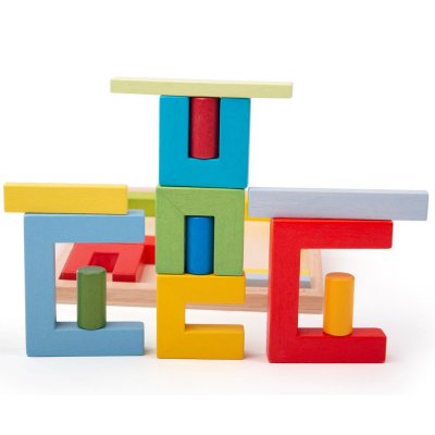 Bigjigs Toys Drevené skladacie tvary dvere a valce