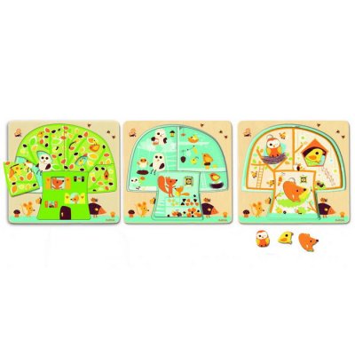 Djeco Trojvrstvové puzzle Stromček domček